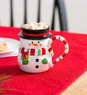 Ceramic Cup, 16 Oz, Shaped Snowman