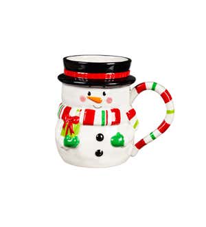 Ceramic Cup, 16 Oz, Shaped Snowman