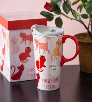 Ceramic Travel Cup With Box, 17 Oz, Funny Valentines