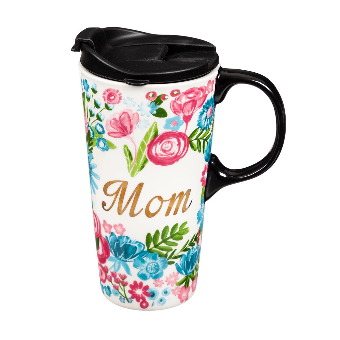 Mighty Mug Ceramic 12 oz : Black Floral
