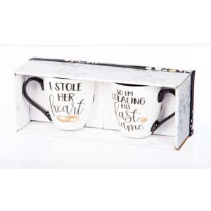 Ceramic Cup O' Java, 18 oz, Wedding Giftset of 2