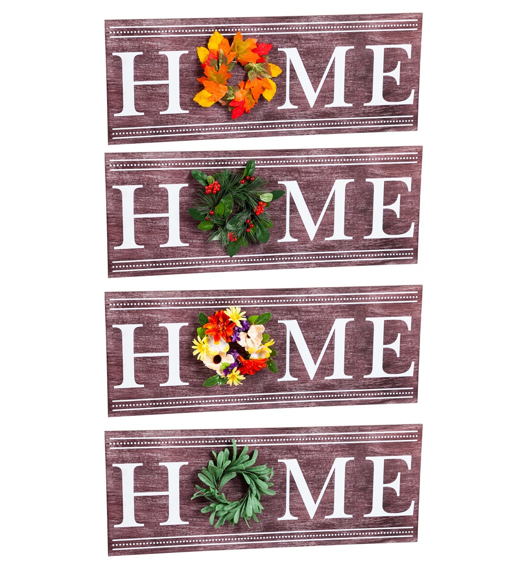 Home Seasonal Wreath Interchangeable Wall Sign