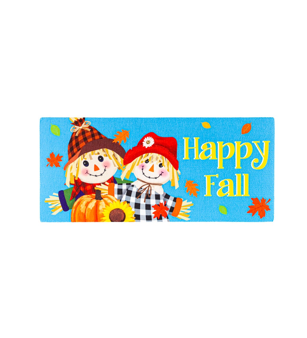 Happy Scarecrow Couple Sassafras Switch Mat