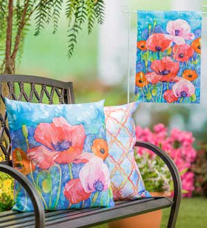 Painted Poppies Interchangeable Pillow Cover
