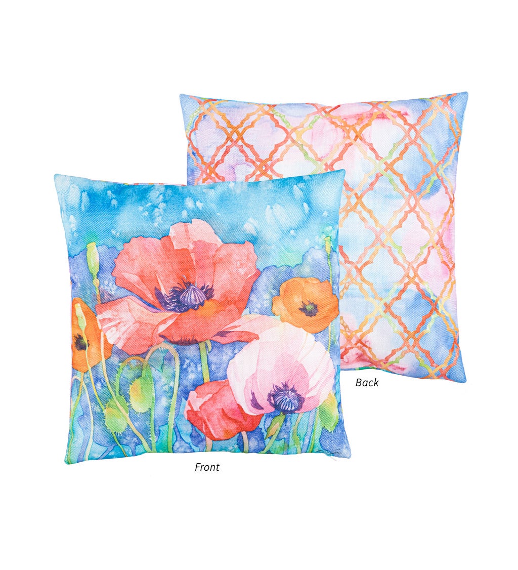Painted Poppies Interchangeable Pillow Cover