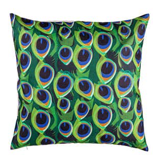 Floral Peacock Outdoor Pillow Cover