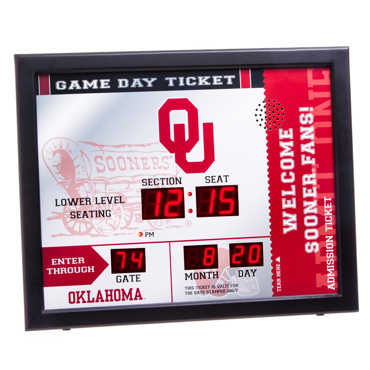Oklahoma Sooners Bluetooth Scoreboard Wall Clock | MyEvergreen