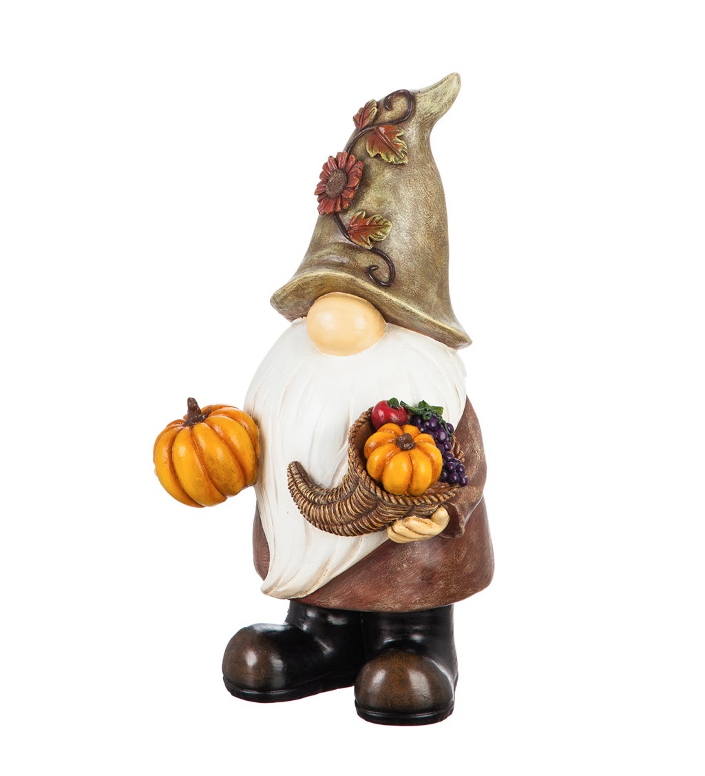 16.5"H Harvest Gnome Garden Statue