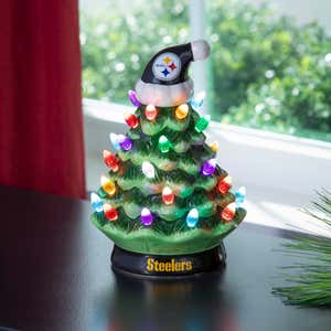 Pittsburgh Steelers LED Ceramic Christmas Tree 8"