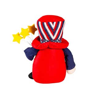 LED Fabric Patriotic Gnome with Lit Stars Table Decor