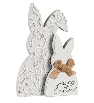 8" Wood Bunnies Tabletop Dr