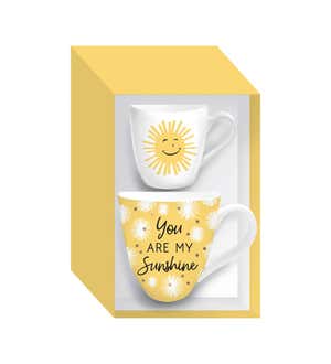 Mommy and Me Ceramic Cup Gift set, 17 OZ, You are my sunshine